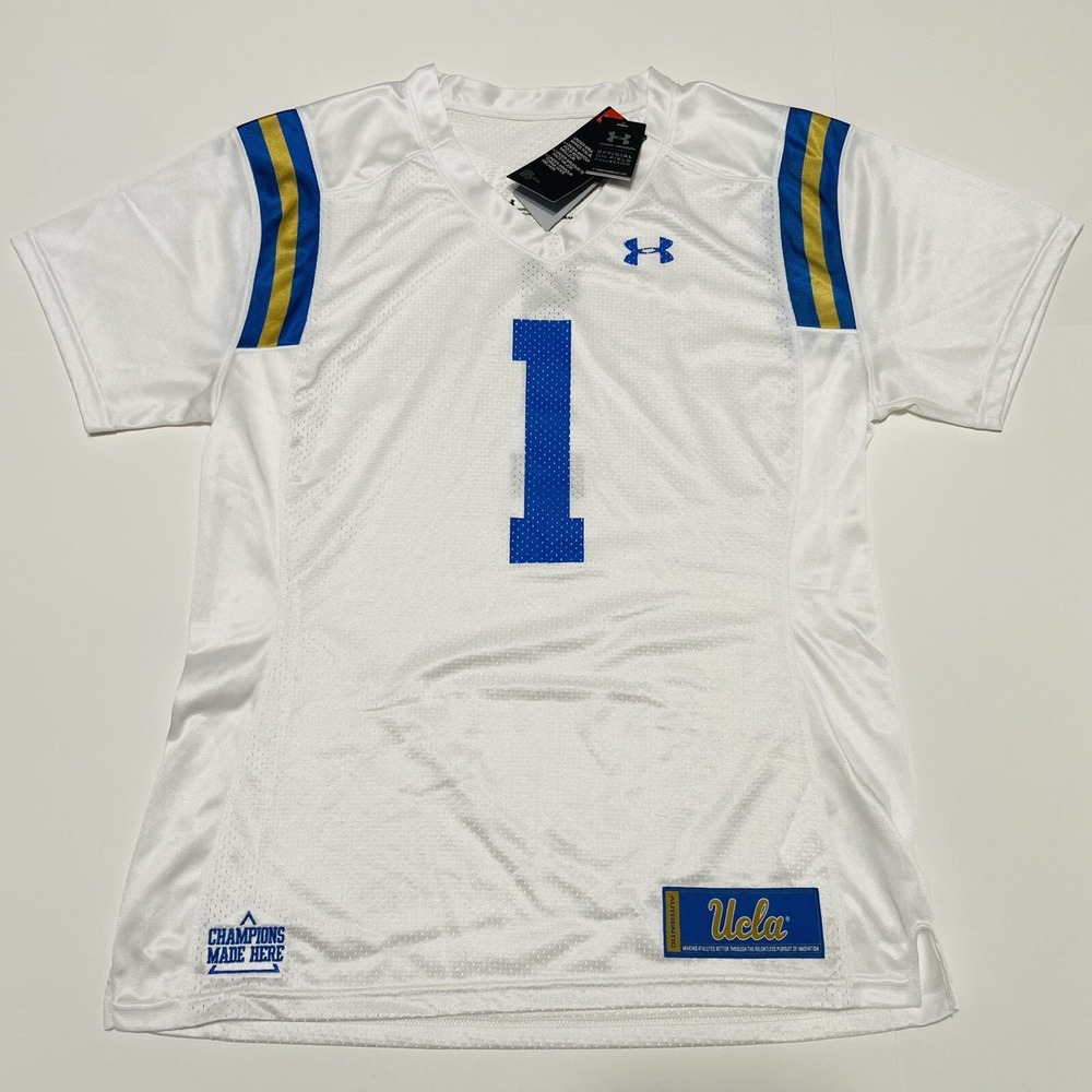 UCLA Bruins Under Armour #1 Football Jersey Women's 2XL XXL NEW White